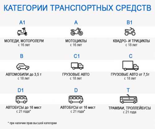 Категории водительских прав 2016: описание подкатегорий, получение